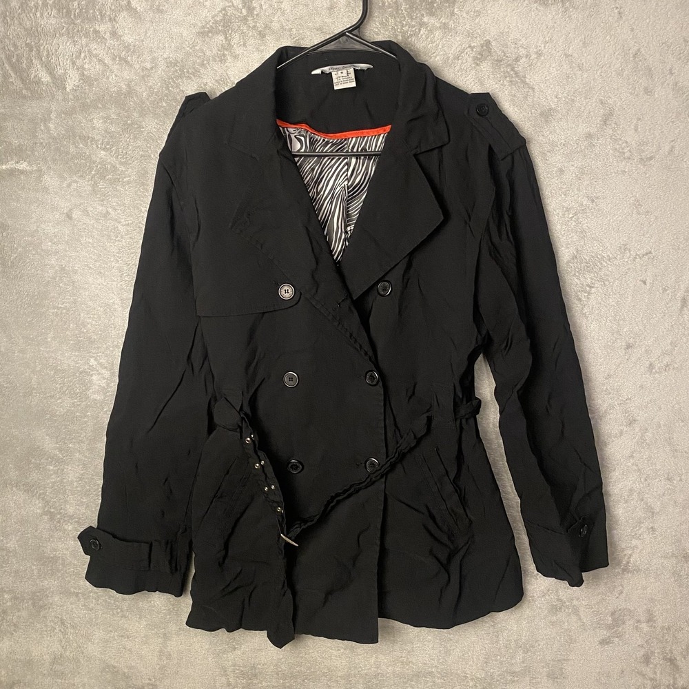 Mac & Jac Womens Size 6 Black Double-Breasted Jacket